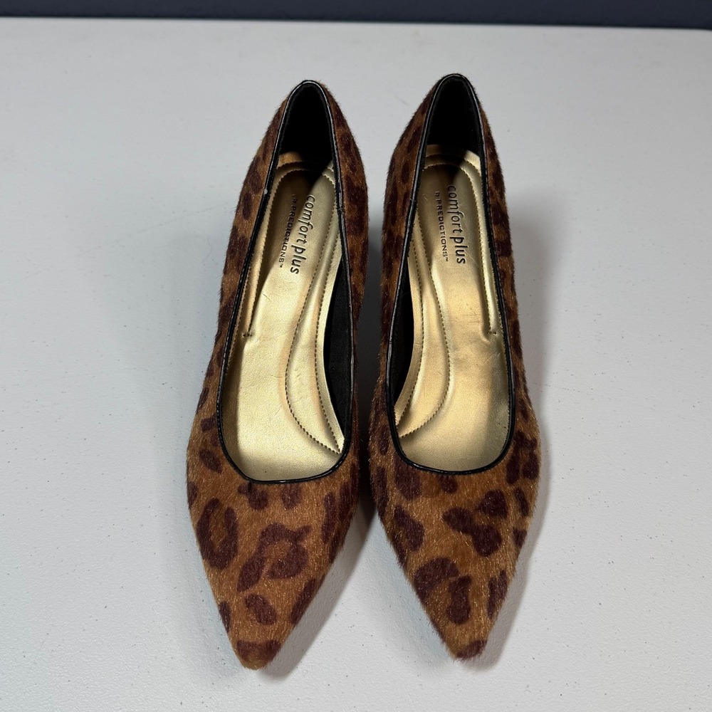 comfort plus by Predictions Leopard Print Pointed Toe Pumps - Brown